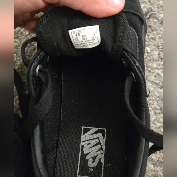 Vans Black Canvas Low-Top Sneakers - Picture 6 of 7